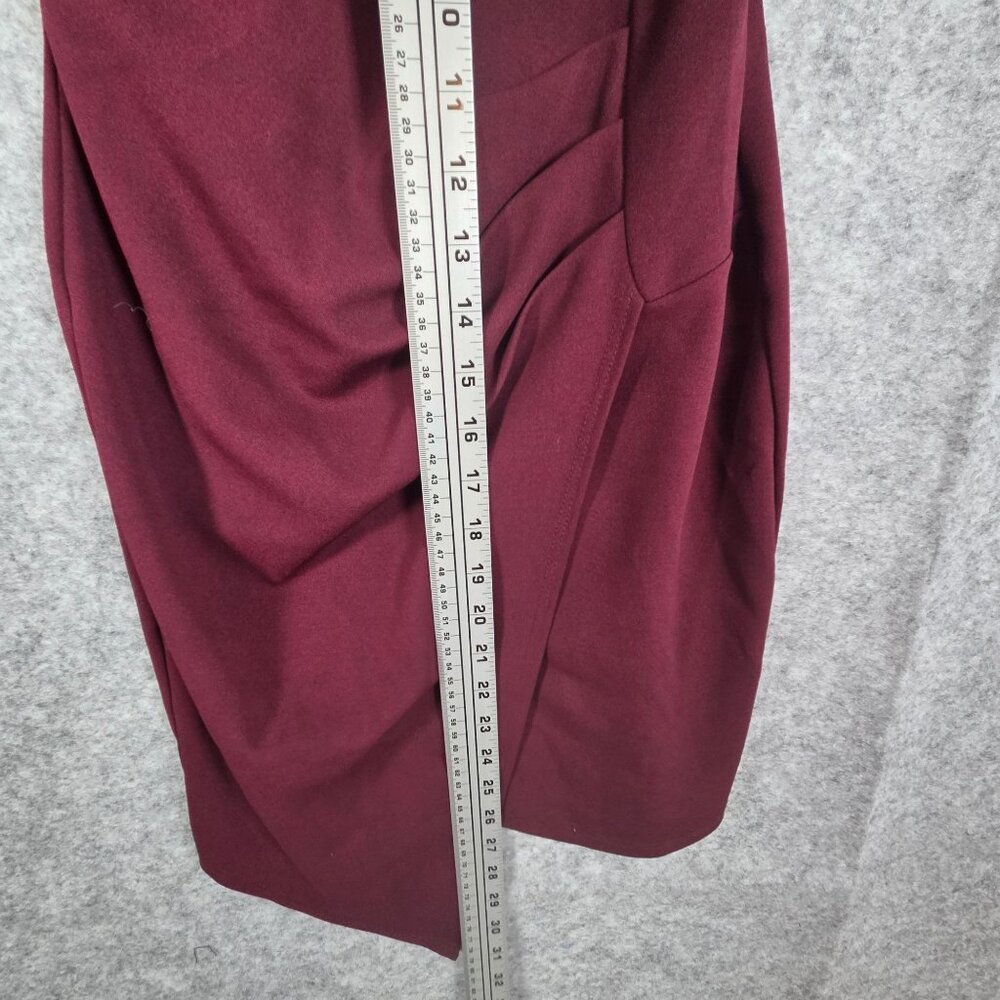 Windsor Burgundy Bodycon Asymmetrical Mini Dress Sleeveless Party Cocktail Size - Picture 5 of 8